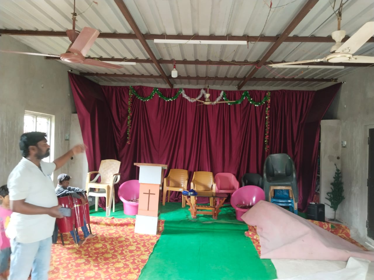 Church structure in the area receiving construction support