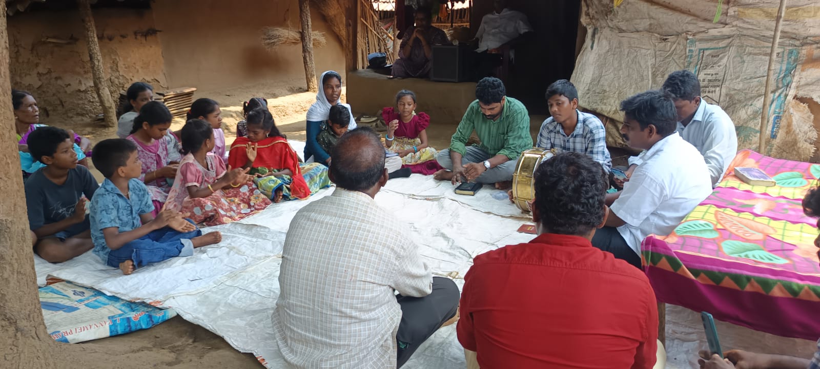 Community together at the village gathering