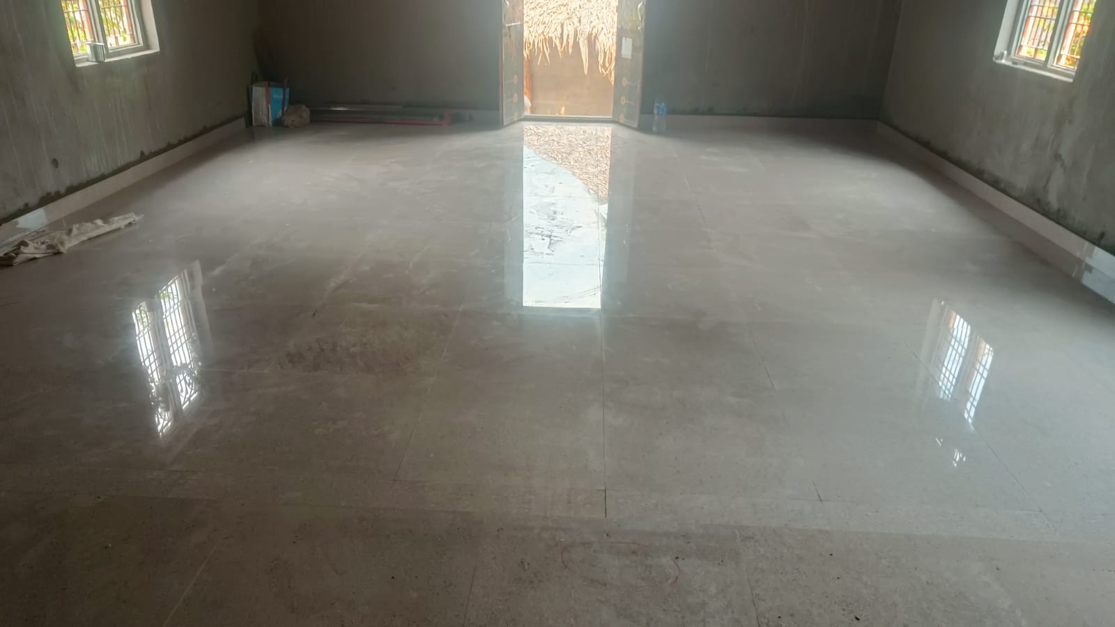Materials being carried for church construction work